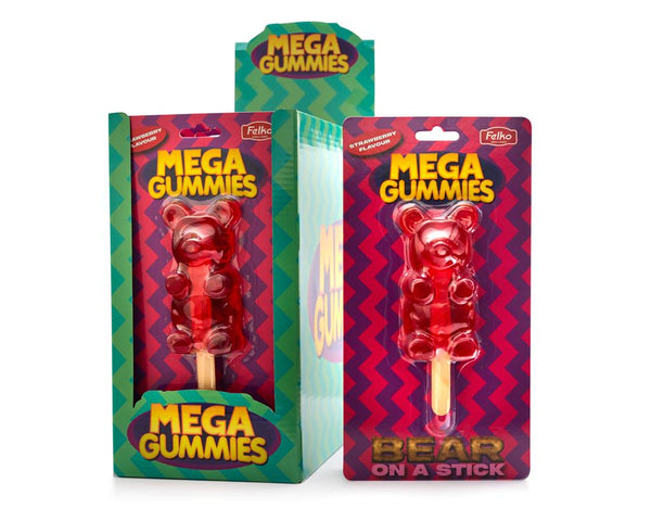 Mega Gummies Bear-on-a-Stick 120 gr
