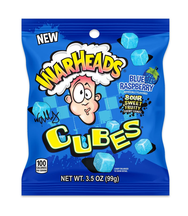 Warheads Blue Raspberry Cubes Peg Bag 99gr