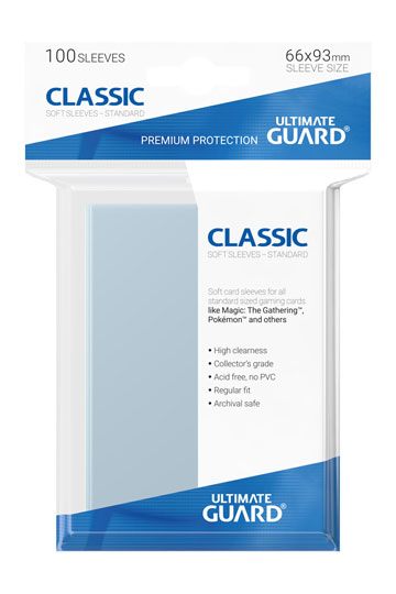 Ultimate Guard 100 pochettes Classic Soft Sleeves taille standard Transparent